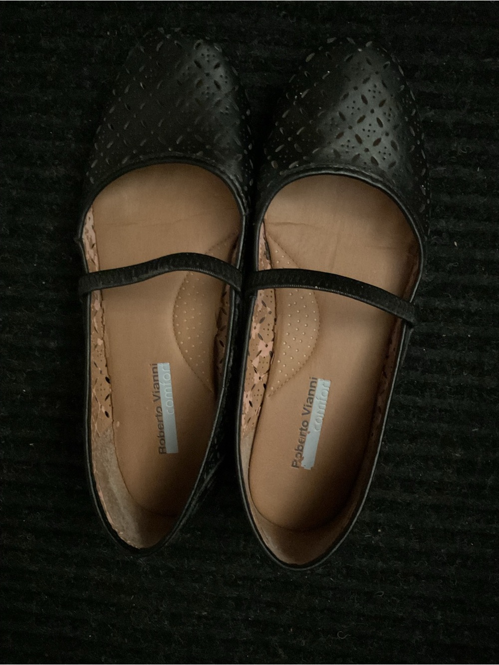 Black Perforated Mary Jane Flats downfall fall girl y2k preppy